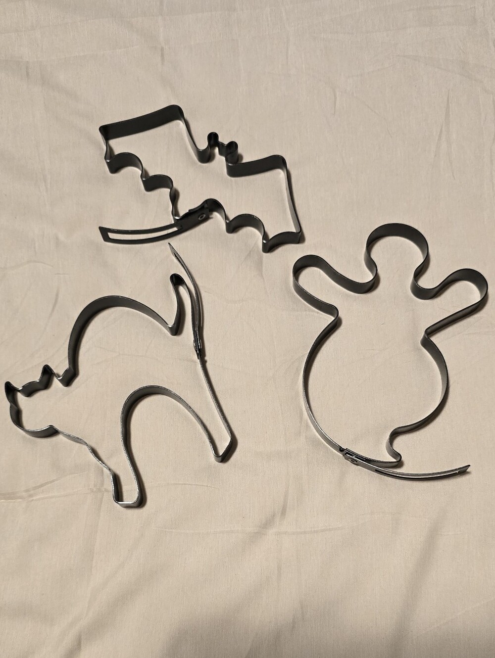 VNT Williams Sonoma Halloween Cookie Cutters / Pancake Shapers Steel Black Set/3